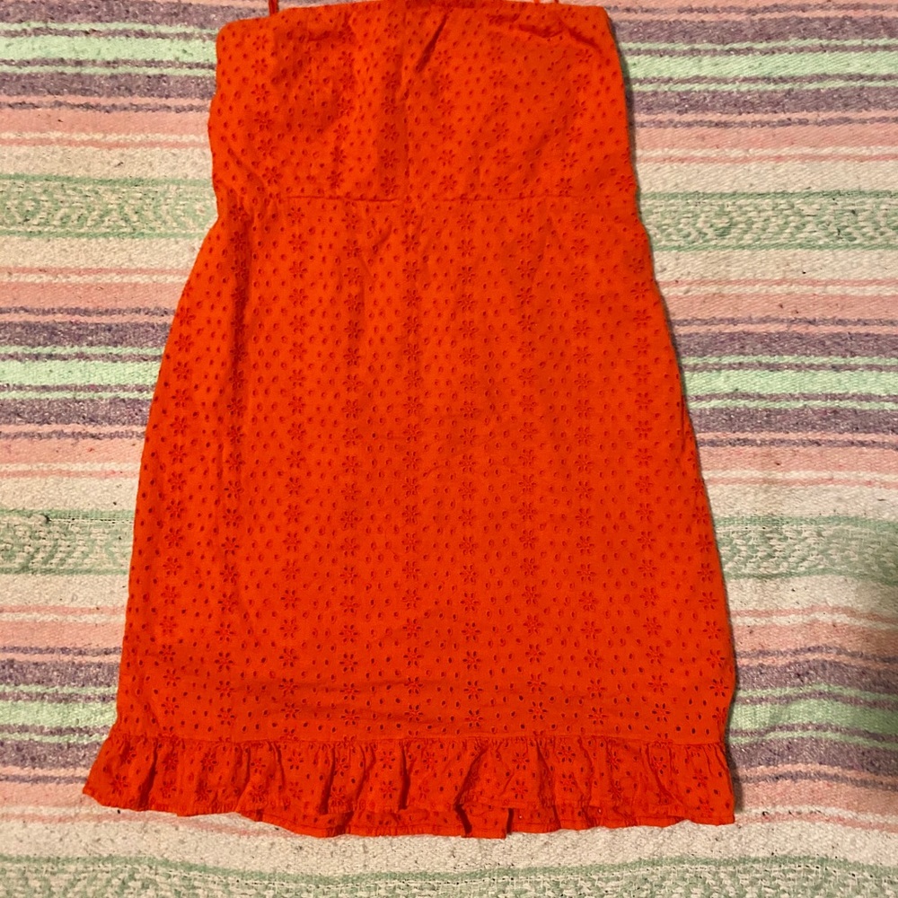 Strapless Orange Spring Dress